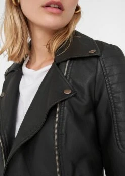 Noisy May Vestes En Cuir Veste Mi-saison Rebel Femme Noir -Noisy May 0fc19f1bf73459aca3157048e76dc5b5