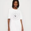 Noisy May Nmzodiac Sleeve - T-Shirt Imprimé - Bright White