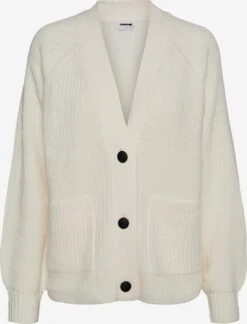 Noisy May Gilets Cardigan Timmy Femme Blanc Cassé