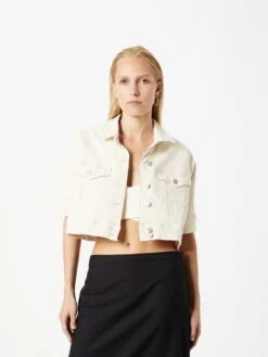 Noisy May Vestes En Jean Veste Mi-saison Casey Femme écru -Noisy May 1699f85a2d676be759af12d0882538ea