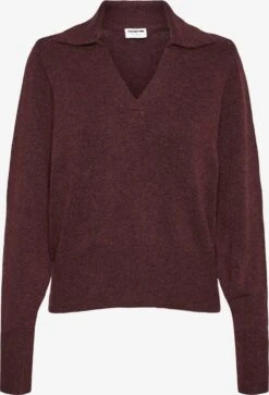 Noisy May Pulls Maille Fine Pull-over Ian Femme Violet Rouge