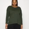 Nmmathilde O Neck High Low Curve - T-Shirt À Manches Longues - Kombu Green