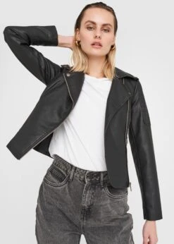 Noisy May Vestes En Cuir Veste Mi-saison Rebel Femme Noir -Noisy May 275a655e60da224516e42a3b7d1e5d16