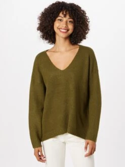 Noisy May Pulls Maille Fine Pull-over Son Femme Olive -Noisy May 2b2df7b189dd729ca4c83246067e232e