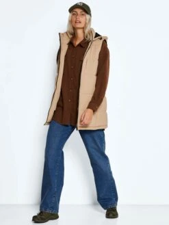 Noisy May Vestes Sans Manches Gilet Aurora Femme Beige -Noisy May 30618874534e2e325ab3f2b4a94b33a9