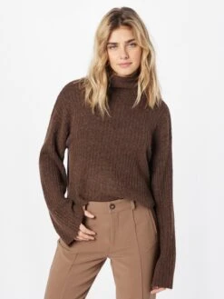 Noisy May Pulls à Col Roulé Pull-over JOLLY Femme Chocolat -Noisy May 3b8131e4f14a5a62b053cbe7e2dbdc15