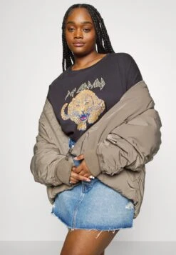 Nmida Deef Leopard O Neck Top Curve - T-Shirt Imprimé - Obsidian/Def Leppard -Noisy May 3d1a463bc7e943e4b9439631242e6e90