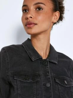 Noisy May Vestes En Jean Veste Mi-saison Debra Femme Noir -Noisy May 467833c12265e92334547c9e32688e41