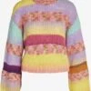 Noisy May Pulls Maille Fine Pull-over DAXY Femme Jaune / Violet Clair