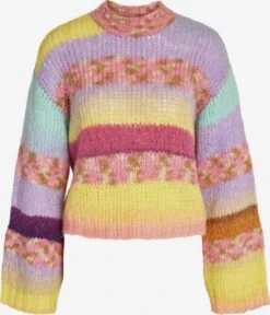 Noisy May Pulls Maille Fine Pull-over DAXY Femme Jaune / Violet Clair