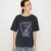 Noisy May Nmtori Ida Washed - T-Shirt Imprimé - Black
