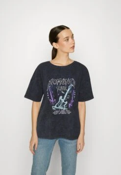 Noisy May Nmtori Ida Washed - T-Shirt Imprimé - Black