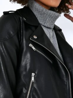 Noisy May Vestes En Cuir Veste Mi-saison Femme Noir -Noisy May 64f8d676209b62b1fd624360d125c464