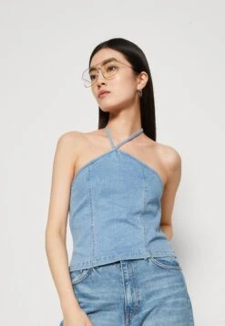 Noisy May Nicky Halterneck - Débardeur - Light Blue Denim -Noisy May 668cc86448244fda82254b45b6ae222d