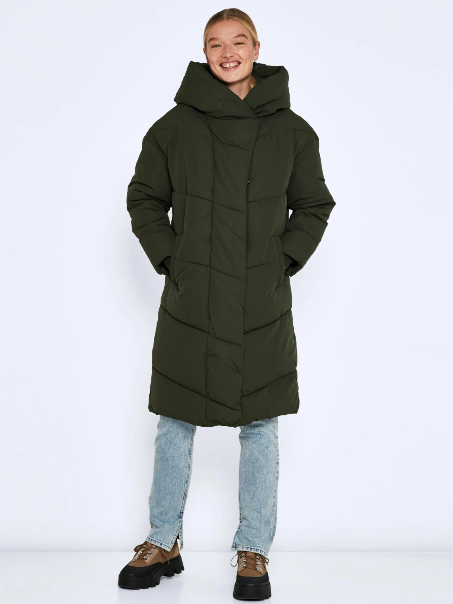 Noisy May Manteaux Dhiver Manteau D’hiver Tally Femme Vert Foncé 4 Noisy May Manteaux Dhiver Manteau D’hiver Tally Femme Vert Foncé – Image 4