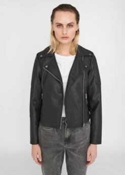 Noisy May Vestes En Cuir Veste Mi-saison Rebel Femme Noir -Noisy May 69adb467347cf72e11121aa89f387047
