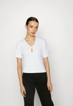 Noisy May Maya O Neck Cutout Noos - T-Shirt Imprimé - Bright White