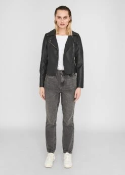 Noisy May Vestes En Cuir Veste Mi-saison Rebel Femme Noir -Noisy May 6b643591f4d2bd62d21286af1c5d2043