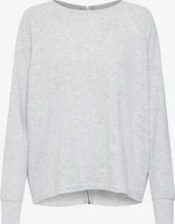 Noisy May Pulls Basiques Pull-over NMCITY L/S ZIP TOP Femme Gris Clair