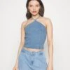 Noisy May Petite Nmnicky Halterneck Petite - Débardeur - Light Blue Denim
