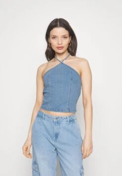 Noisy May Petite Nmnicky Halterneck Petite - Débardeur - Light Blue Denim