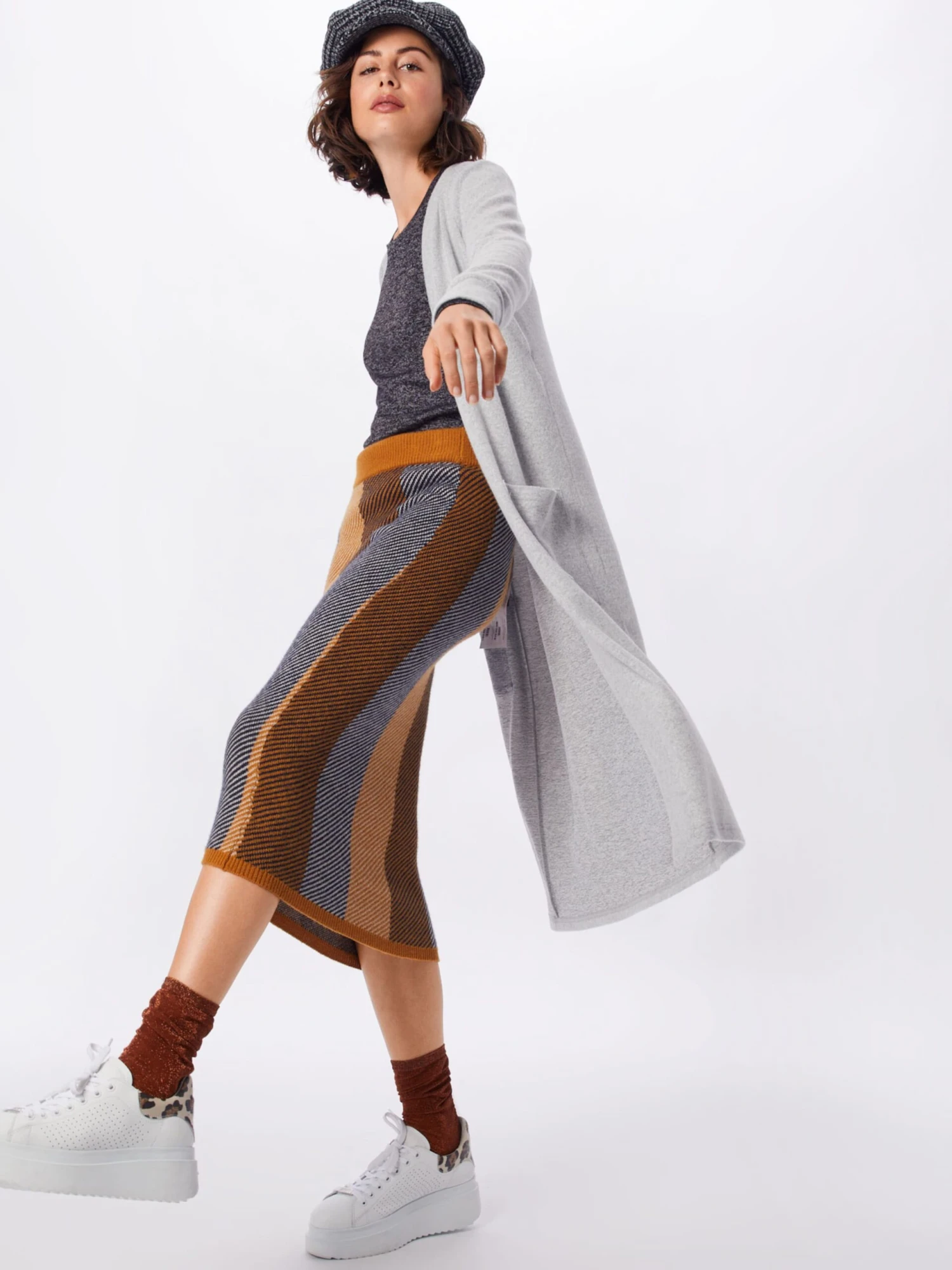 Noisy May Gilets Cardigan City Femme Gris Clair / Gris Chiné 5 Noisy May Gilets Cardigan City Femme Gris Clair / Gris Chiné – Image 5