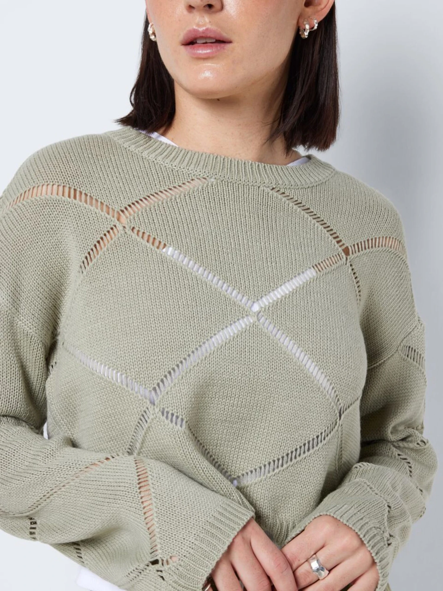 Noisy May Pulls Maille Fine Pull-over JUNE Femme Vert Pastel 3 Noisy May Pulls Maille Fine Pull-over JUNE Femme Vert Pastel – Image 3
