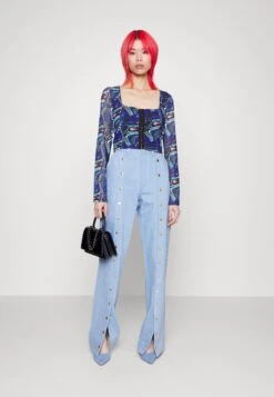 Noisy May Nmlesley Corset Bell - T-Shirt Imprimé - Deep Blue -Noisy May 87968a92795040e1ad4408b8a1e352e0