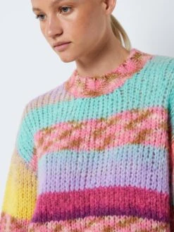 Noisy May Pulls Maille Fine Pull-over DAXY Femme Jaune / Violet Clair -Noisy May 8d670cd56692af8a51e374470e0e8098