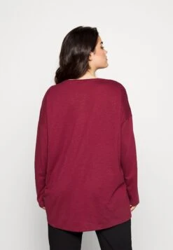 Nmmathilde O Neck High Low Curve - T-Shirt À Manches Longues - Burgundy -Noisy May 8de98262963042c9b1ecc8b505982b4b