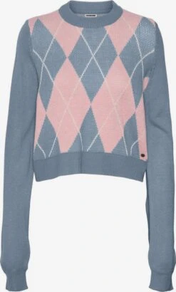 Noisy May Pulls Maille Fine Pull-over Femme Bleu Fumé