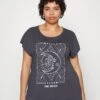 Nmmathilde Printed Long - T-Shirt Imprimé - Obsidian