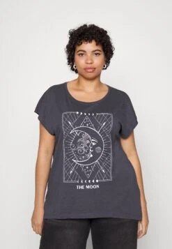 Nmmathilde Printed Long - T-Shirt Imprimé - Obsidian