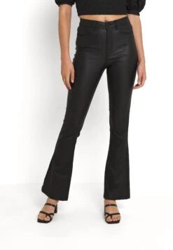 Noisy May Nmsallie Flare Coated Pants - Pantalon Classique - Black