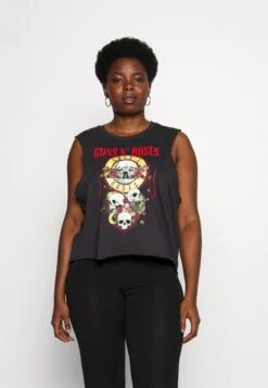 Nmmax S L Guns N Roses O Neck Top Fwd Curve - Débardeur - Obsidian