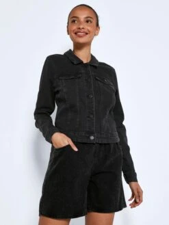 Noisy May Vestes En Jean Veste Mi-saison Debra Femme Noir -Noisy May a60a3fc3fc274ef68f58117ba1fc1853