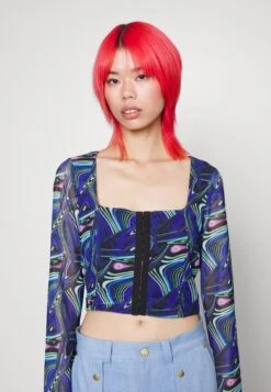 Noisy May Nmlesley Corset Bell - T-Shirt Imprimé - Deep Blue -Noisy May a85783a439ab42bc9ad0333e2884396c