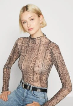 Noisy May Nmemmy Stitch Detail - T-Shirt À Manches Longues - Beige -Noisy May ac05289cec764dd7bf44586fd9d0a1ba