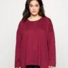 Nmmathilde O Neck High Low Curve - T-Shirt À Manches Longues - Burgundy
