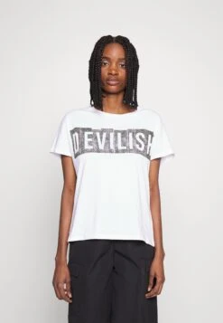 Noisy May Nmdevil - T-Shirt Imprimé - Bright White/Devils