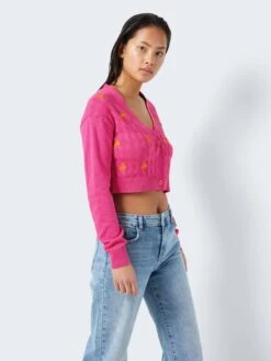 Noisy May Gilets Cardigan Lil Femme Rose -Noisy May b3920e31e1ae4260520feb172f5a3a14