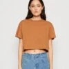 Noisy May Nmalena Semi Crop - T-Shirt Basique - Chipmunk
