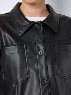 Noisy May Vestes En Cuir Veste Mi-saison MARIN Femme Noir -Noisy May bffa0a33bd346c9e71cc1a3aa94319ed