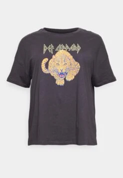 Nmida Deef Leopard O Neck Top Curve - T-Shirt Imprimé - Obsidian/Def Leppard -Noisy May c082845fd32046fc975fb836c13e5b6d