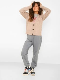 Noisy May Gilets Cardigan Ian Femme Beige -Noisy May c7deb23f88d9b6d928baf5bbf15bc629