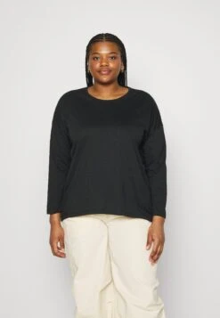 Nmmathilde O Neck High Low Curve - T-Shirt À Manches Longues - Black