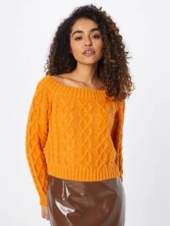 Noisy May Pulls Maille Fine Pull-over MARTA Femme Mandarine -Noisy May cc829f343fb2359c69b348ddb223aa2f