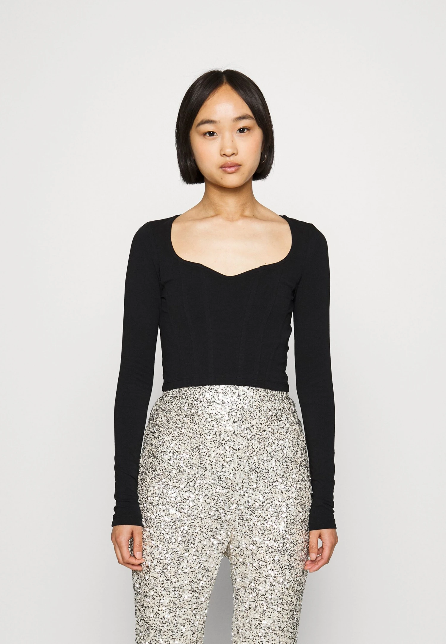 Noisy May Petite Nmkerry Corset Cropped - T-Shirt À Manches Longues - Black 1 Noisy May Petite Nmkerry Corset Cropped - T-Shirt À Manches Longues - Black