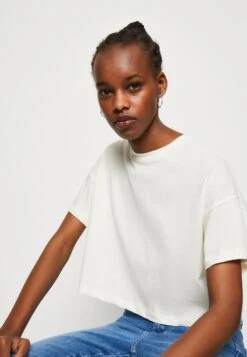 Noisy May Nmalena Semi Crop - T-Shirt Basique - Eggnog -Noisy May cf26572a5da74b6bb61a73233f4d8335