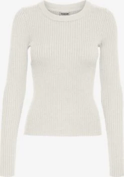 Noisy May Pulls Basiques Pull-over Femme Blanc Cassé